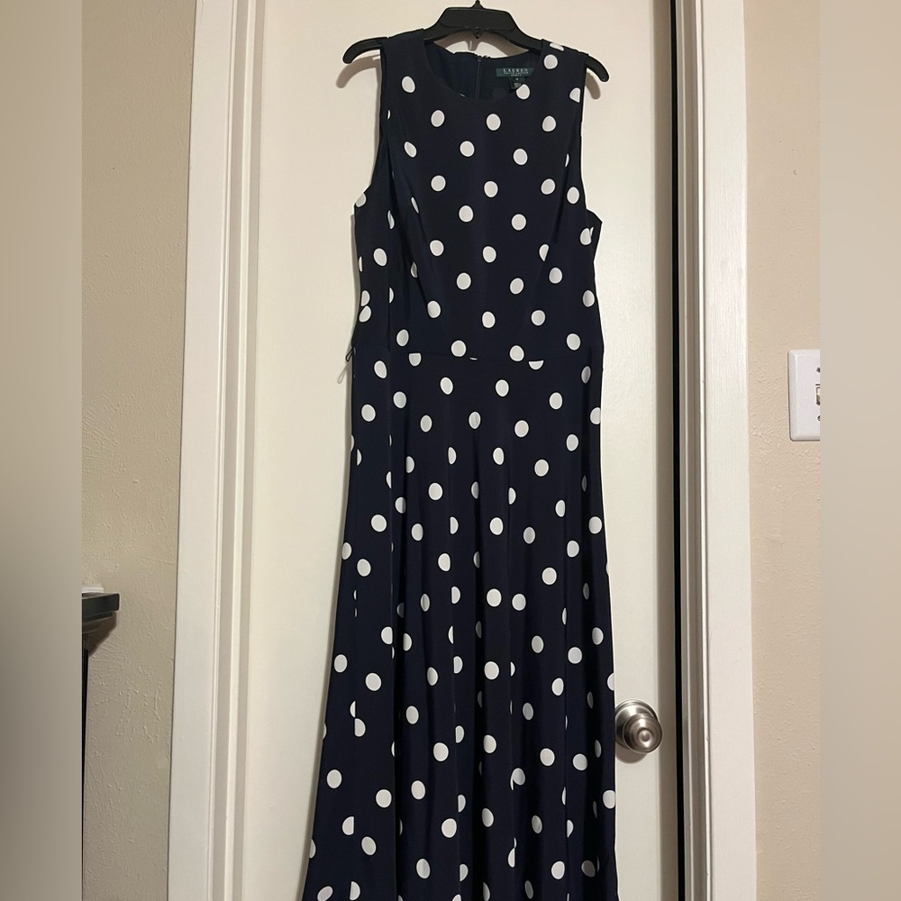 Lauren Ralph Lauren Polka Dot Dress, Size 12 - Picture 1 of 6